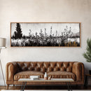 Wildflower Field, Rustic Landscape Art, Nature Print, Framed Canvas Print, Boho Wall Art, Living Room Decor, Autumn Art