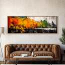 Autumn Forest, Vibrant Foliage, Fall Landscape, Nature Inspired Art, Framed Canvas Print, Cozy Home Decor, Rustic Cabin Wall Art, Boho Aesthetic