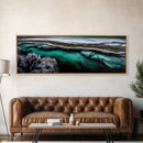 Turquoise Water Art, Ocean Aerial Painting, Coastal Abstract Print, Modern Beach House Decor, Serene Wall Art, Framed Canvas Print