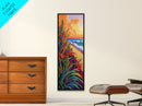 Grass Ocean, Sunset Breeze, Lush coastal grassscape Canvas Print, warm sunset beach art, spa or reading nook boho wall decor