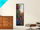 Vibrant Tropical, Jungle Art – Framed Canvas Print, tropical rainforest painting, bold wall decor, boho living room wall art, botanical vibe