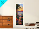 Tropical, Sunset, Pathway, Dreamscape, Canvas Print, dreamy tropical sunset pathway, vacation vibe boho art, living room or bedroom wall art