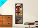 Lifeguard, Tower, Ocean, Surf, Framed Canvas Print, Beach House Wall Art, Coastal Summer Decor, Nautical Living Room Style, Ocean Vibe Art