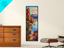 Red Rocks, Calm Bay, Desert Coastline Art, Southwestern Landscape Wall Decor, Rustic Nature Scene, Canvas Print