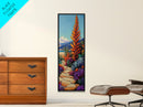 Vibrant Desert, Garden, Path — Canvas Print with bold autumn florals and pathway, ideal Fall Entryway Art or Living Room Wall Decor, boho style