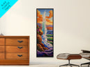 Ocean Wave, Cliff, Canvas Print, Dramatic Seaside Landscape Wall Art, Sunset Coastal Decor, Bold Nature Living Room Accent