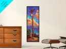 Telephone Pole, Sunset, Framed Canvas Print, Urban Wall Art, Southwest Landscape Decor, Colorful Street Scene, Eclectic Room Accent
