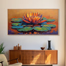 Lotus Lily, Pond, Zen, Canvas Print, Meditative floral wall art, zen home office decor, vibrant water lily boho art, yoga room painting