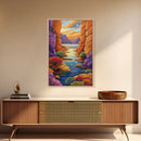 Canyon River, Twilight Calm, Desert Sunset, Flowing Stillness, Canvas Print, Nature Wall Art, Southwest Style, Peaceful Bedroom Decor