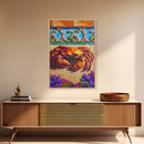 Colorful Crab, Coastal Tile Art, Beachy Wall Accent, Nautical Style, Kitchen Wall Art, Seaside Decor, Canvas Print, Tropical Vibe