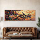 Majestic Eagle, Colorful Tree, Sunset Sky, Bold Nature, Canvas Print, wildlife wall art, nature lover gift, living room decor