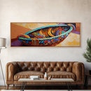Colorful Fruit Bowl, Tropical Kitchen Art, Bright Banana Still Life, Framed Canvas Print, Boho Dining Room Wall Art