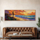 Ocean Sunset, Traveler View, Warm Colors, Beach Adventure, Framed Canvas Print, Wanderlust Wall Art, Bedroom Accent, Nature Lover Gift