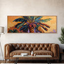 Tropical Palm Tree, Sunset Silhouette, Paradise Vibe, Framed Canvas Print, Beachy Living Room Wall Art, Island Boho Decor, Summer Style