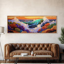 Ocean Wave, Underwater Reef, Vibrant Coral, Seascape Drama, Framed Canvas Print, Tropical Bathroom Art, Marine Life Painting