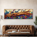 Vibrant Forest Scene, Autumn Landscape, Nature Wall Art, Framed Canvas Print, Rustic Decor, Cabin Artwork, Boho Fall Living Room Art