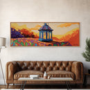 Lantern Glow Moment, Rustic Fall Lantern, Sunset Patio Wall Art, Canvas Print, Autumn Porch Decor, Warm Country Home Artwork