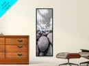 Granite Boulders, Coastal Rocks, Ocean Horizon, Dramatic Clouds, Framed Canvas Print, Nature Wall Art, Modern Beach House Decor