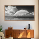 Pampas Grass Coast, Minimalist Beach Art, Boho Coastal Scene, Neutral Tones, Canvas Print, Living Room Wall Art, Fall Decor, Hallway Wall Art