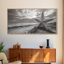 Beach Star, Weathered Wood, Coastal Symbol, Canvas Print, Rustic Seaside Wall Art, Fall Decor, Entryway Or Nautical Living Room Style