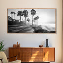 Palm Tree Pathway, Beachfront Neighborhood Vibes, Coastal Street Scene, Framed Canvas Print, Entryway Art, Minimalist Coastal Home Decor