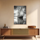 Sailboat Reflections, Calm Waters, Stormy Sky, Canvas Print, Nautical Wall Art, Office or Den Decor, Classic Maritime Photography