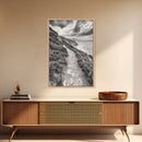 Cliffside Path, Coastal Trail, Ocean Escape, Canvas Print, Moody Landscape Wall Art, Living Room Decor, Adventure Travel Aesthetic