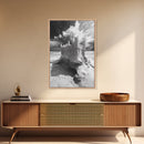 Sand Castle, Beach Fantasy, Dramatic Sky, Coastal Fortress, Framed Canvas Print, whimsical decor, kids room wall art, fairytale beach scene