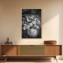 Seashell Pile, Textured Beach, Coastal Treasures, Natural Beauty Framed Canvas Print, bathroom decor, shell art, beach wall style