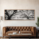 Sprawling Trees, Oak Forest, Sunlit Canopy, Majestic Branches, Canvas Print, Nature Wall Art, Boho Decor, Living Room Statement Piece
