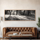 Sunrays Meadow, Tree Light, Golden Hour, Framed Canvas Print, Fall Living Room Art, Rustic Nature Decor, Warm Toned Landscape