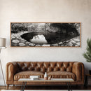 Stone Pool, Quiet Reflection, Nature Photography, Zen Vibes, Framed Canvas Print, Bathroom Wall Art, Rustic Decor, Tranquil Home Accent