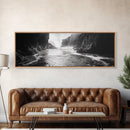 Ocean Cliff Passage, Dramatic Seascape Art, Moody Coastal Photography, Canvas Print, Dark Academic Wall Decor, Bedroom Statement Piece