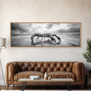 Giant Scorpion Beach, Surreal Creature, Dark Fantasy, Ocean Monster, Framed Canvas Print, Halloween Wall Art, Teen Room Decor, Bedroom Art