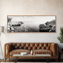 Coastal Rock Pool, Ocean Reflection, Natural Serenity, Peaceful Seascape, Framed Canvas Print, Zen Wall Art, Office Decor, Minimalist Look