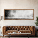 Waterfall Mist Scene, Nature Wall Decor, Canvas Print, Modern Minimalist Art, Neutral Tones, Living Room Wall Art, Black White Landscape