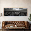 Lone Badge Sunset, Western Coastal Scene, Canvas Print, Rustic Wall Decor, Moody Landscape Art, Fall Living Room Wall Art