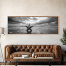 Metal Star Shore, Moody Beach Art, Rustic Coastal Decor, Autumn Vibes, Canvas Print, Farmhouse Living Room Wall Art