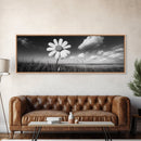 Daisy Flower, Single Bloom, Coastal Breeze, Minimal Wall Decor, Framed Canvas Print, Boho Bedroom Art, Nature Inspired Photography