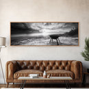 Beach Grill, Sunset Shore, Cloudy Horizon, Canvas Print, Coastal Minimalist Decor, Kitchen Wall Art, Autumn Beach House Accent