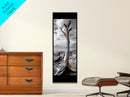 Painted Tree, Coastal Driftwood, Stormy Sky, Bold Texture – Framed Canvas Print, Beach House Decor, Abstract Nature Art, Rustic Minimalism