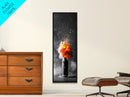 Fire Burst, Orange Explosion, Energy Impact, Fiery Blast, Framed Canvas Print, Abstract Modern Art, Gamer Room Decor, Bold Statement Piece
