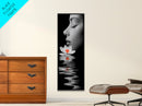 Lotus Beauty, Reflection Art, Feminine Calm, Elegant Profile, Framed Canvas Print, Spa Wall Art, Zen Decor, Minimalist Bathroom Art