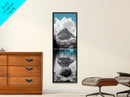 Lake Reflection, Blue Water, Mountain View, Nature Serenity, Canvas Print, Minimalist Wall Art, Bedroom Landscape Decor, Coastal Wall Art