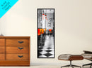 Retro Bar Scene, Modern Kitchen Art, Red Accent Decor, Canvas Print, Bold Urban Photography, Diner Wall Art, Midcentury Kitchen Wall Art