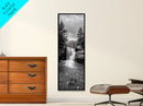 Waterfall Serenity, Mountain Stream Scene, Calming Nature Wall Art, Framed Canvas Print, Neutral Tones Decor, Bathroom or Spa Room Art