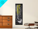 Forest Path Print, Yellow Tree Glow Art, Nature Lover’s Retreat, Framed Canvas Print, Fall Woodland Living Room Wall Decor, Moody Landscape