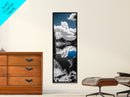 Reflected Clouds, Blue Sky, Mountain Lake, Wilderness Escape, Scenic Nature Art, Framed Canvas Print, Tranquil Office Wall Decor