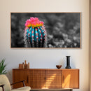 Neon Bloom Cactus, Rainbow Succulent, Desert Art, Canvas Print, Colorful Botanical Wall Art, Modern Living Room Decor, Bold Nature