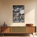 Duck Family, Nature Wildlife, Adorable Ducklings, Framed Canvas Print, Nursery Animal Wall Art, Cozy Farmhouse Decor, Fall Art Print